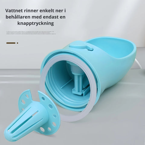 Bärbar mat- och vattenflaska för hund och katt